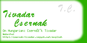 tivadar csernak business card